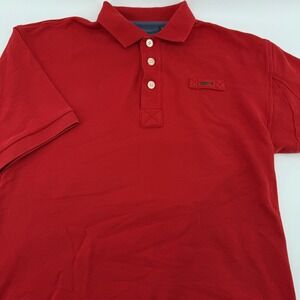 Orvis Mens Polo Shirt Small Red Pique Cotton Short Sleeve Outdoor Fly Fishing
